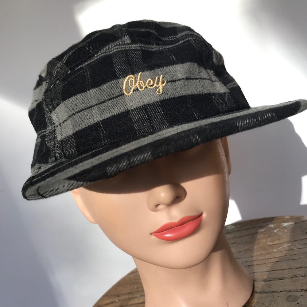 OBEY Black Plaid Winter Cap | Host Pick!